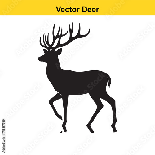 Deer Silhouette – Minimalist Wildlife Vector Art