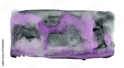 Abstract purple and gray watercolor background for text or logo. Hand drawn watercolor shape	