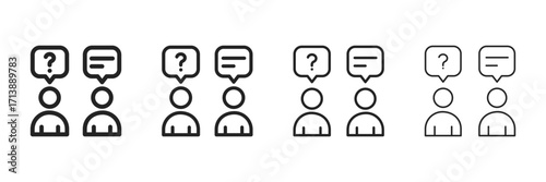 Interpersonal Skills Icon Set With Multiple Line Styles Vector Illustration