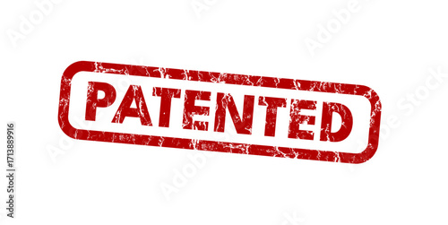 Patented red grunge stamp - vector illustration