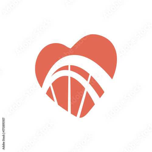 Disability Logo Design, heart, wheel chair abstract logo design, vector illustration, disability empathy logo