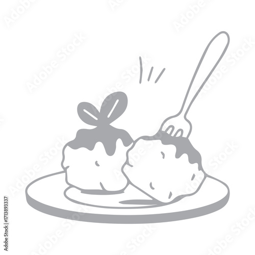 Food illustration meatballs