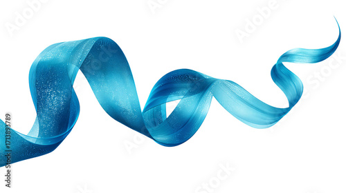 Abstract swirling blue ribbon graphic