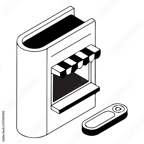 Isometric Book Shop Icon