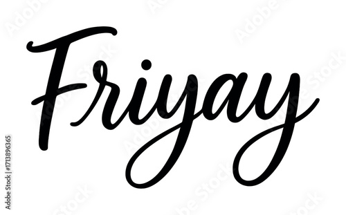 Friyay handwritten script illustration celebrating friday excitement