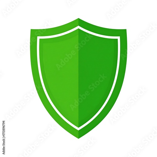 Free Download Vibrant Green Shield with White Outline on White Background, Protection Symbol - GFXLoad