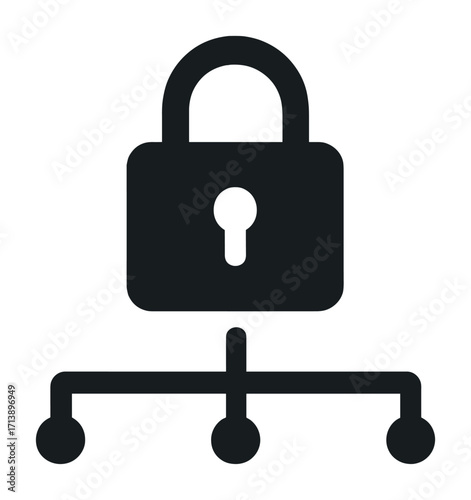 Secure network lock icon illustrating data protection and privacy