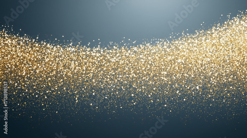 Golden confetti frozen in motion against dark background, celebrating energy and sparkle.