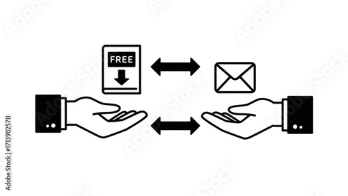 Advanced Free Digital Download Exchange and Email Marketing Strategy,with white Transparent background