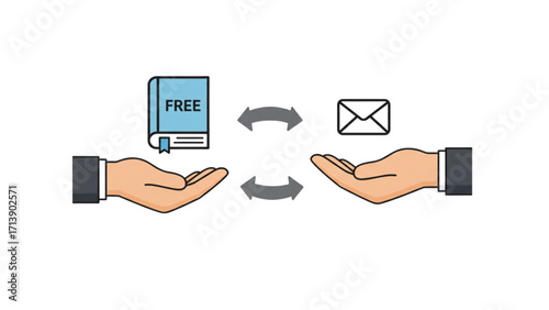 Advanced Free Digital Download Exchange and Email Marketing Strategy,with white Transparent background