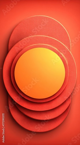 Layered circles in red and orange