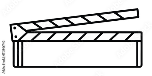 Black and white film clapperboard icon movie cinema