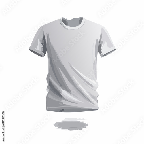 Crisp White T-Shirt Illustration on Clean Background
