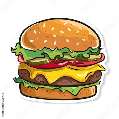 Cartoon hamburger graphic