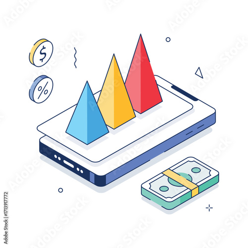 Take your hands on this amazing illustration of business growth in modern style