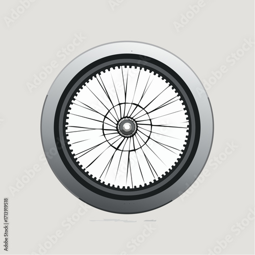 Close-up view of a bicycle wheel with spokes and rim.