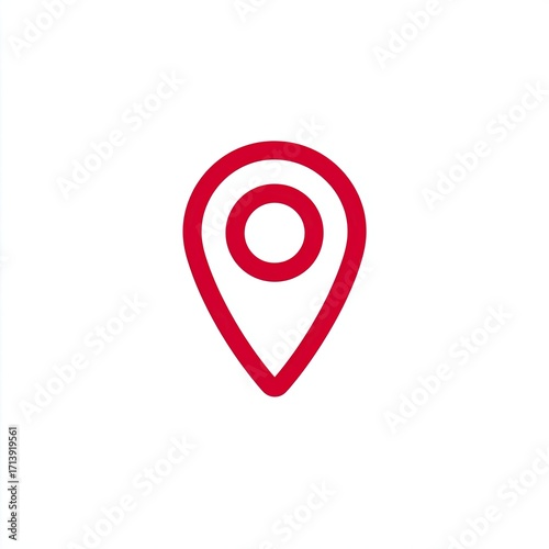 Free Download A simple, red, outline-style map pin icon on a white background - GFXLoad
