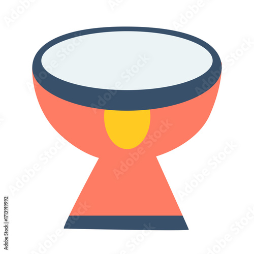 Red goblet drum 2d illustration, hand percussion instrument. Perfect for rhythm, music, sound, traditional culture, dance, entertainment, or creative projects.
