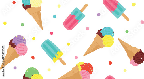 A delightful collection of sweet frozen treats perfect for a warm summer day.