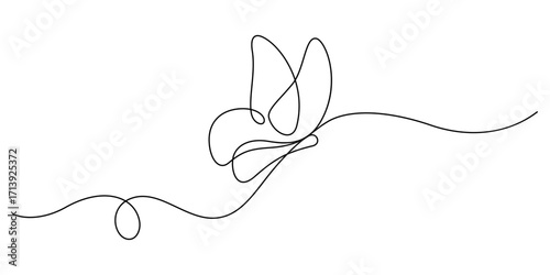 one line drawing continuous butterfly flying handdrawn minimalism decorative art carefree beauty concept