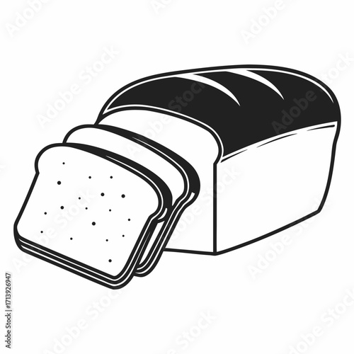 Fresh baked bread loaf slices vector illustration for bakery and food related designs and graphics usage | editable eps