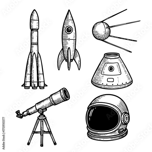 Cosmic Rocket Vector Collection