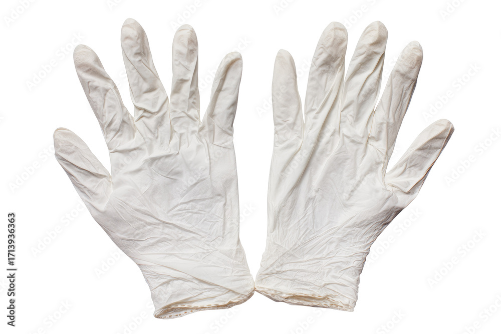 Obraz premium White Latex Gloves Medical Protective Handwear