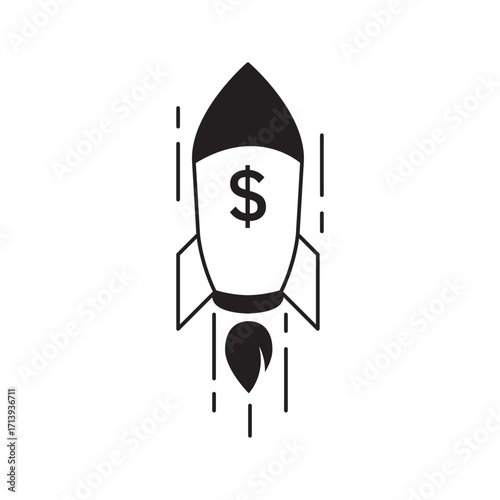 Rocket with a dollar symbol
