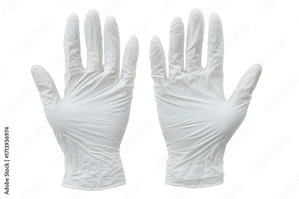 Obraz premium White Latex Gloves Medical Protective Handwear