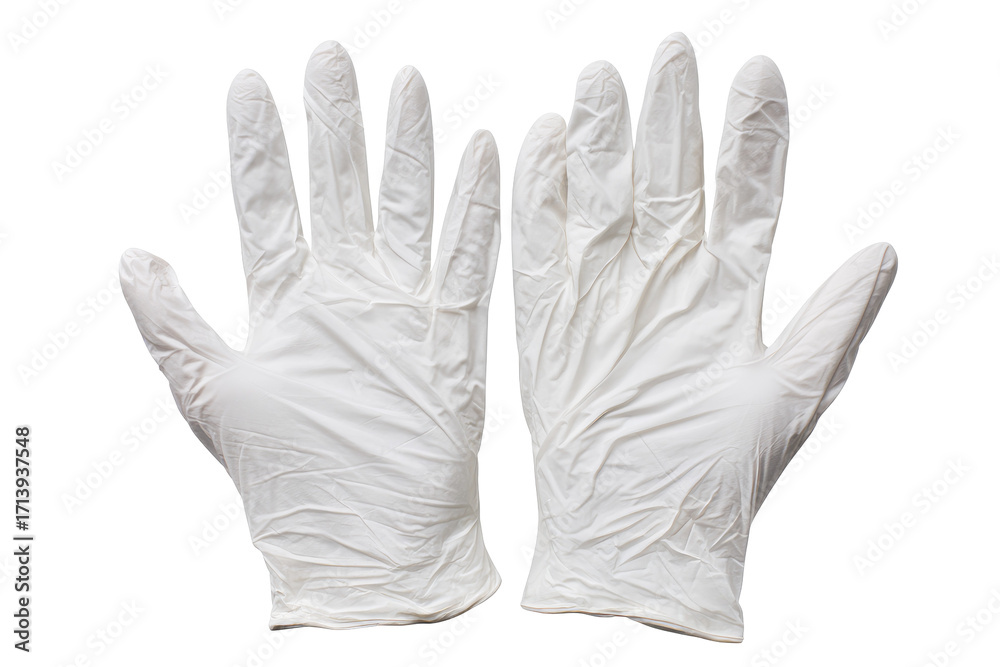 Obraz premium White Latex Gloves Medical Protective Handwear
