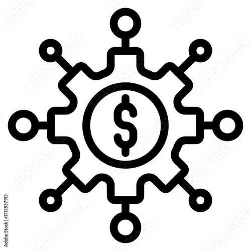 Business Model Icon in Line Style Suitable for Web, Apps, Presentation, or Printable Meanings
