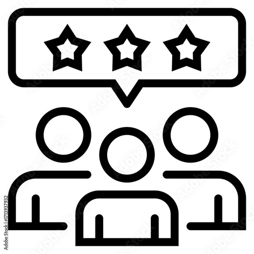 Customer Review Icon in Line Style Suitable for Web, Apps, Presentation, or Printable Meanings