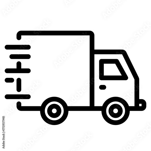 Delivery Truck Icon in Line Style Suitable for Web, Apps, Presentation, or Printable Meanings