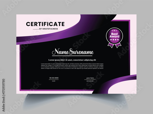 Certificate Design Vector Graphics template