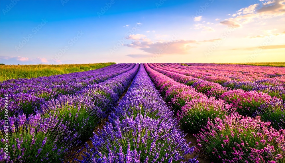 Fototapeta premium Lavender field at sunset (2)