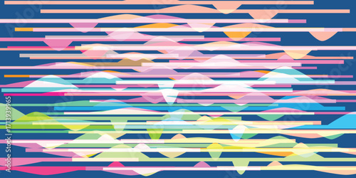 Frequency stripes symbol abstract geometric background in multi color vector illustration.