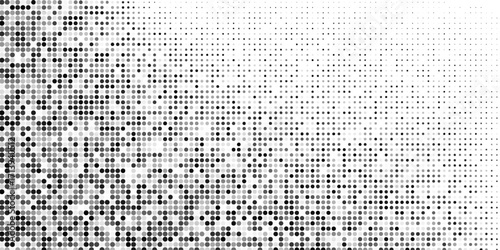 Vector abstract halftone gradient texture. Vanishing polka dot background. Repeating dots gradation modern