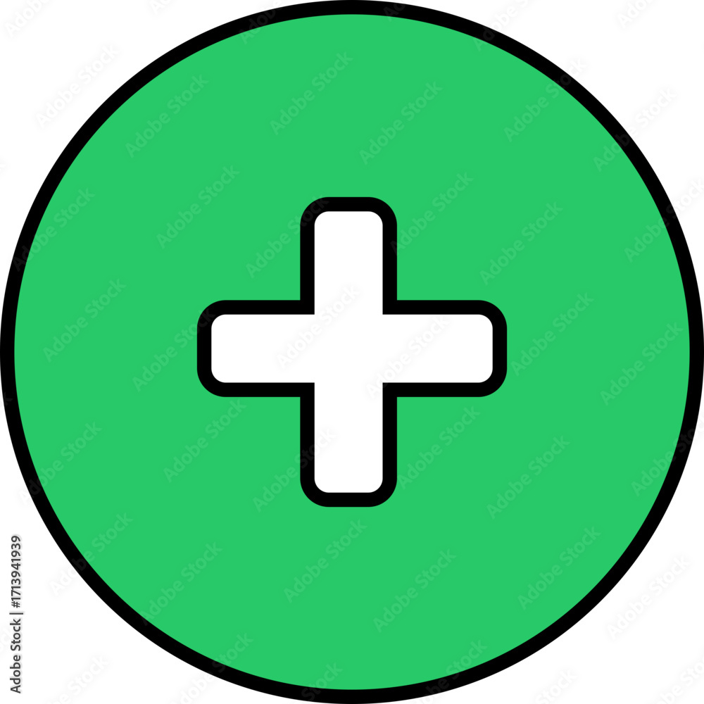 Obraz premium vector flat simple icon graphic plus