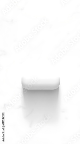 Minimalist white air purifier on a clean white textured background