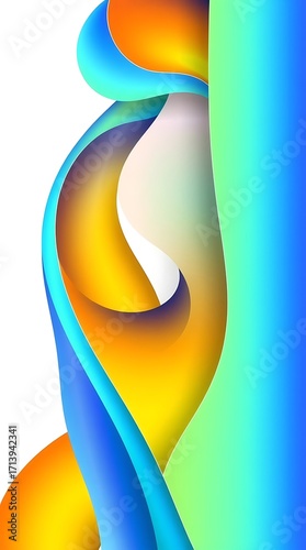Modern Abstract Multicolored Wavy Background with Gradients for Digital Design
