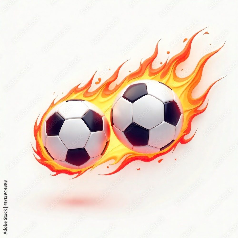 Naklejka premium Soccer Ball with Flaming Trail Vector Icon on White Background