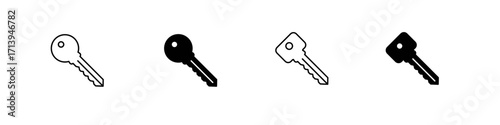 Key icon set. Isolated key vector set. Secure private sign. Lock key icon set.