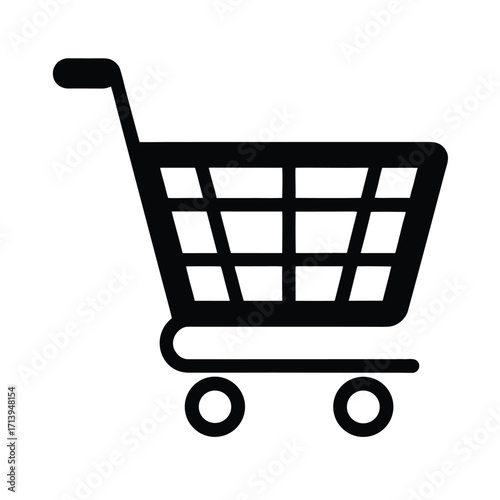 Flat Style Shopping Cart Icon For E Commerce Business