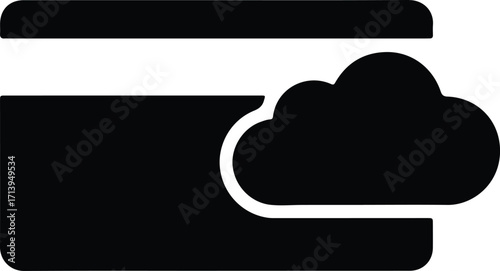 Vector Credit card cloud service and banking security silhouette illustrator