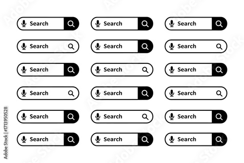 Collection of Vector Search Bar Icons for Website and App Design A Versatile Resource for UI Developers
