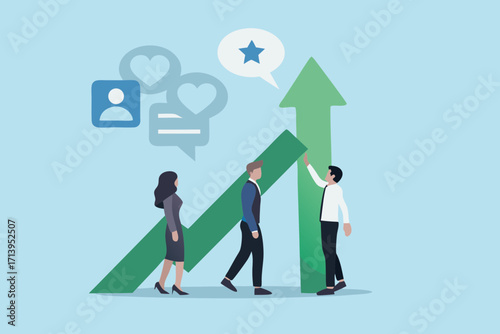 Teamwork and collaboration driving business growth and success with positive feedback and recognition