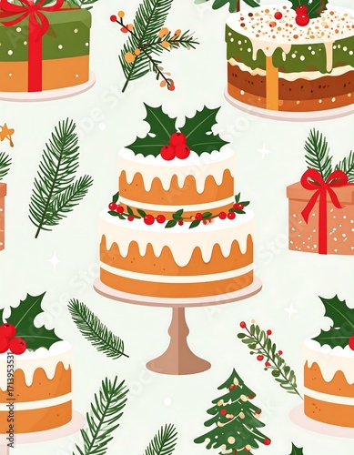 Festive cake pattern