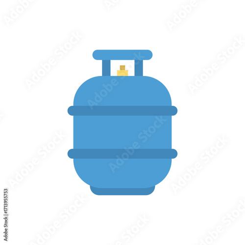 gas cylinder tank a blue liquid propane  a common fuel source for cooking, heating, and industrial use flat vector design