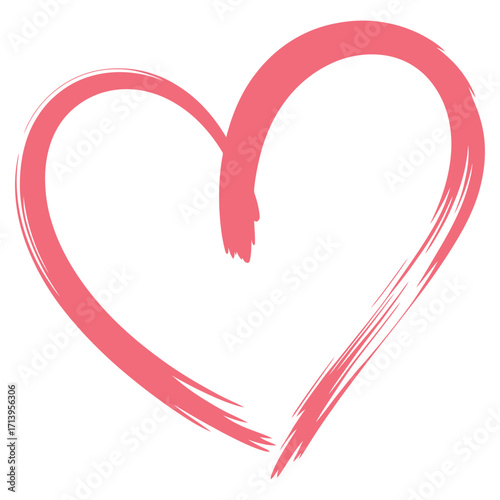 Heart made with brush art. Love, romance, happiness. St. Valentine's Day, Mother's Day.