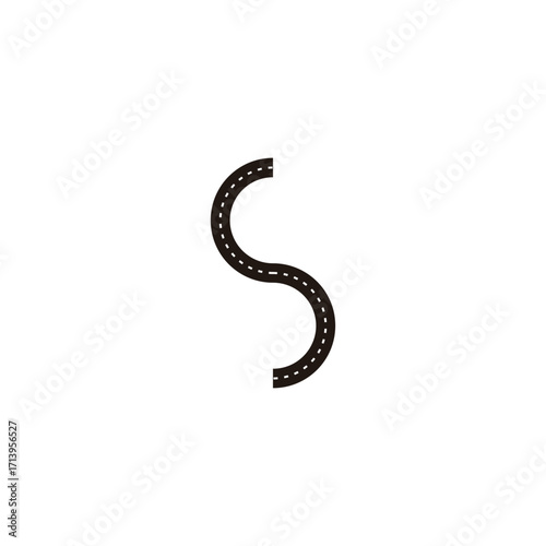 Letter S highway, curve geometric symbol simple logo vector